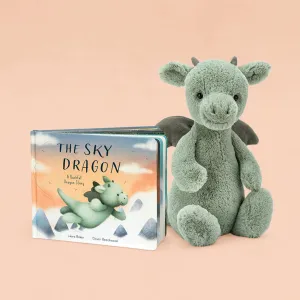 Jellycat Bashful Dragon with The Sky Dragon Book Gift Set