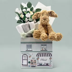 Jellycat Fuddlewuddle Puppy Welcome Baby Hamper