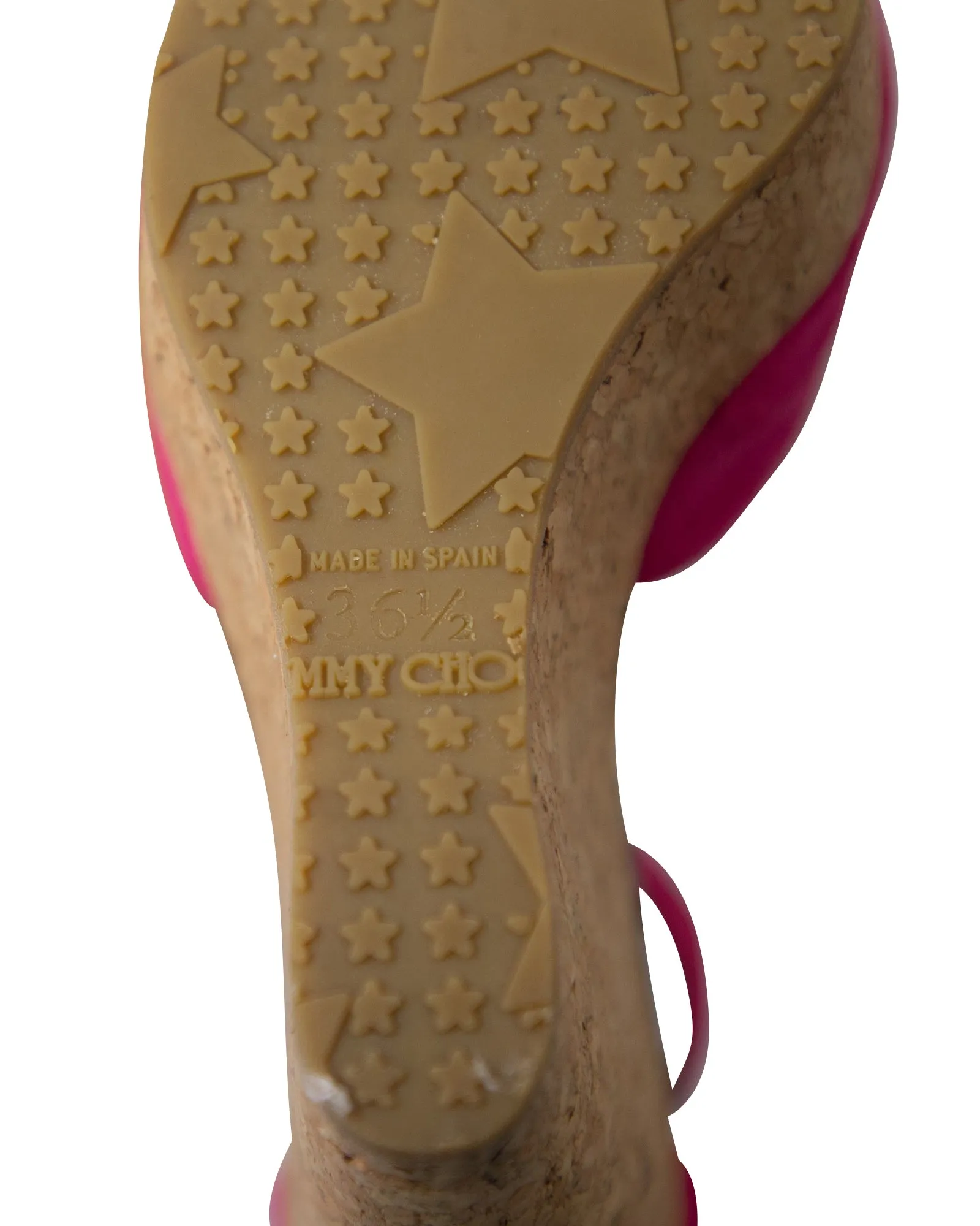 Jimmy Choo T-Bar Peep Toe Wedge in Pink Suede