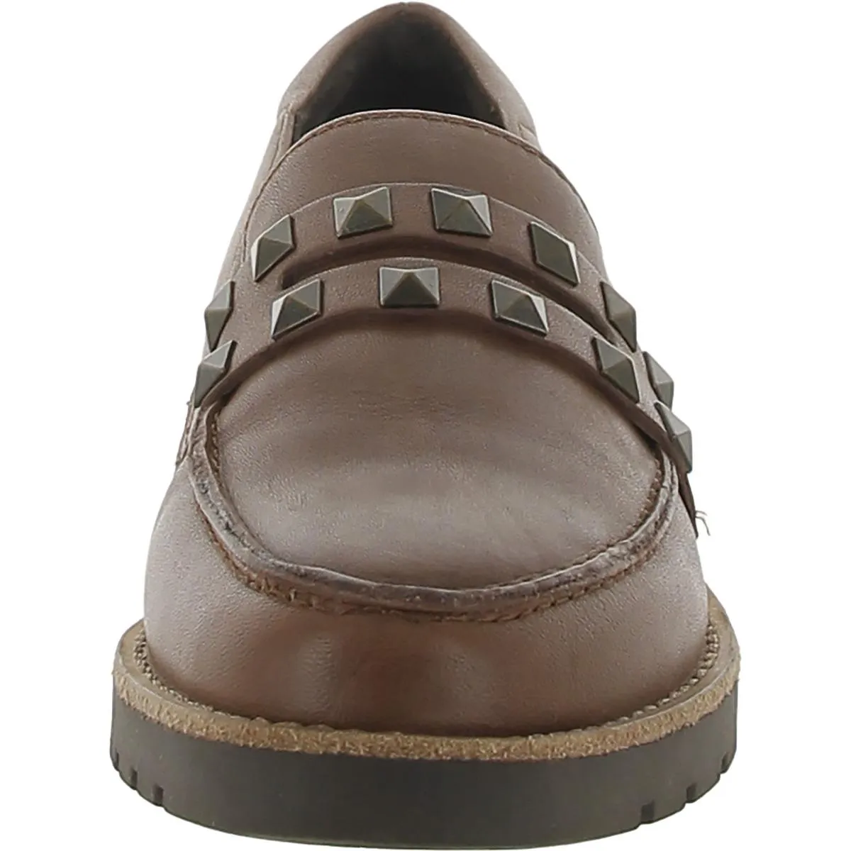 Jolly Womens Leather Studded Penny Loafers