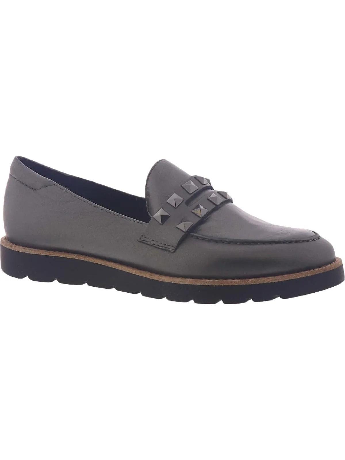 Jolly Womens Leather Studded Penny Loafers