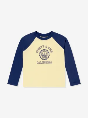 Kids California Emblem Baseball T-Shirt in Yellow