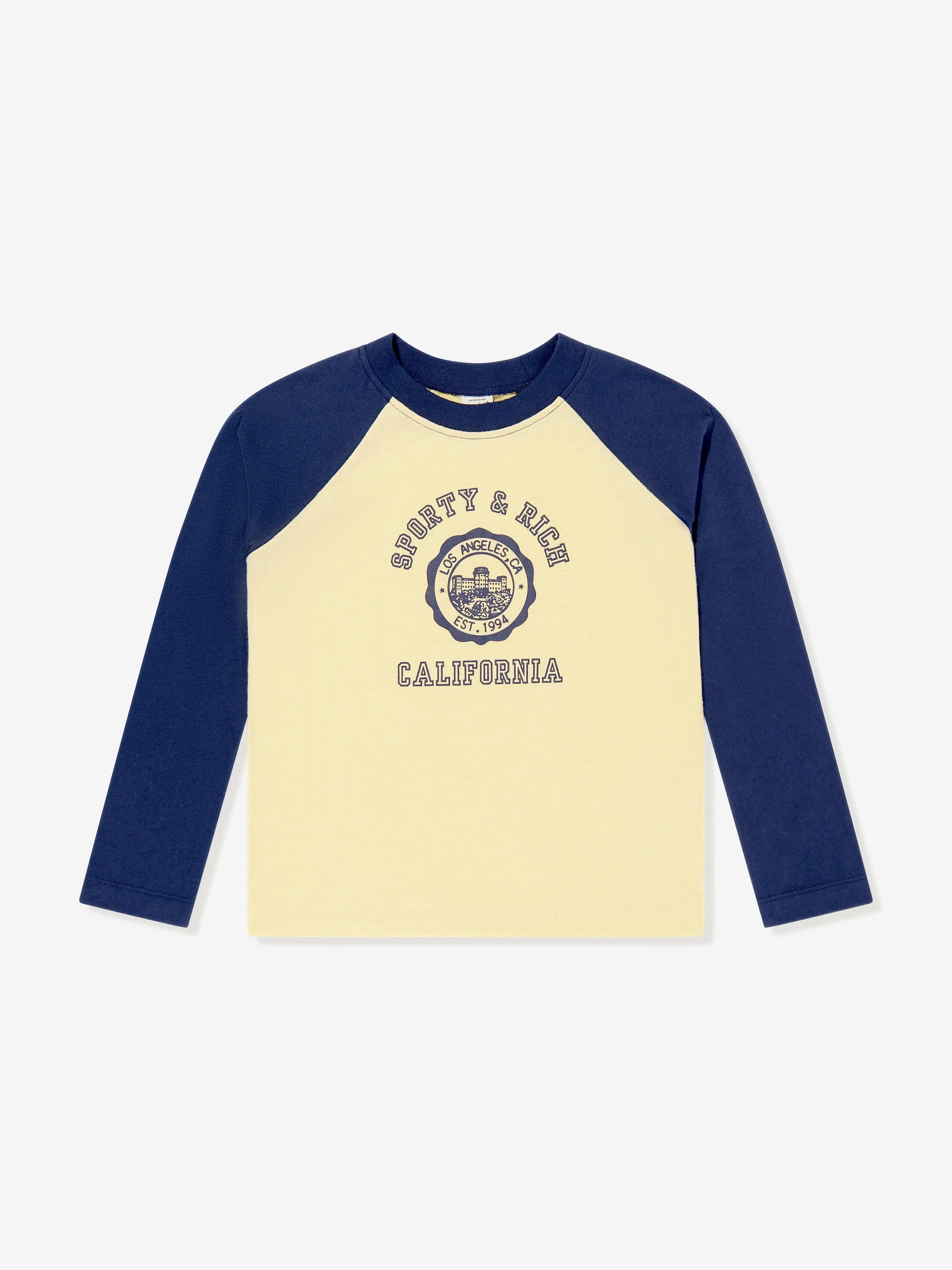 Kids California Emblem Baseball T-Shirt in Yellow