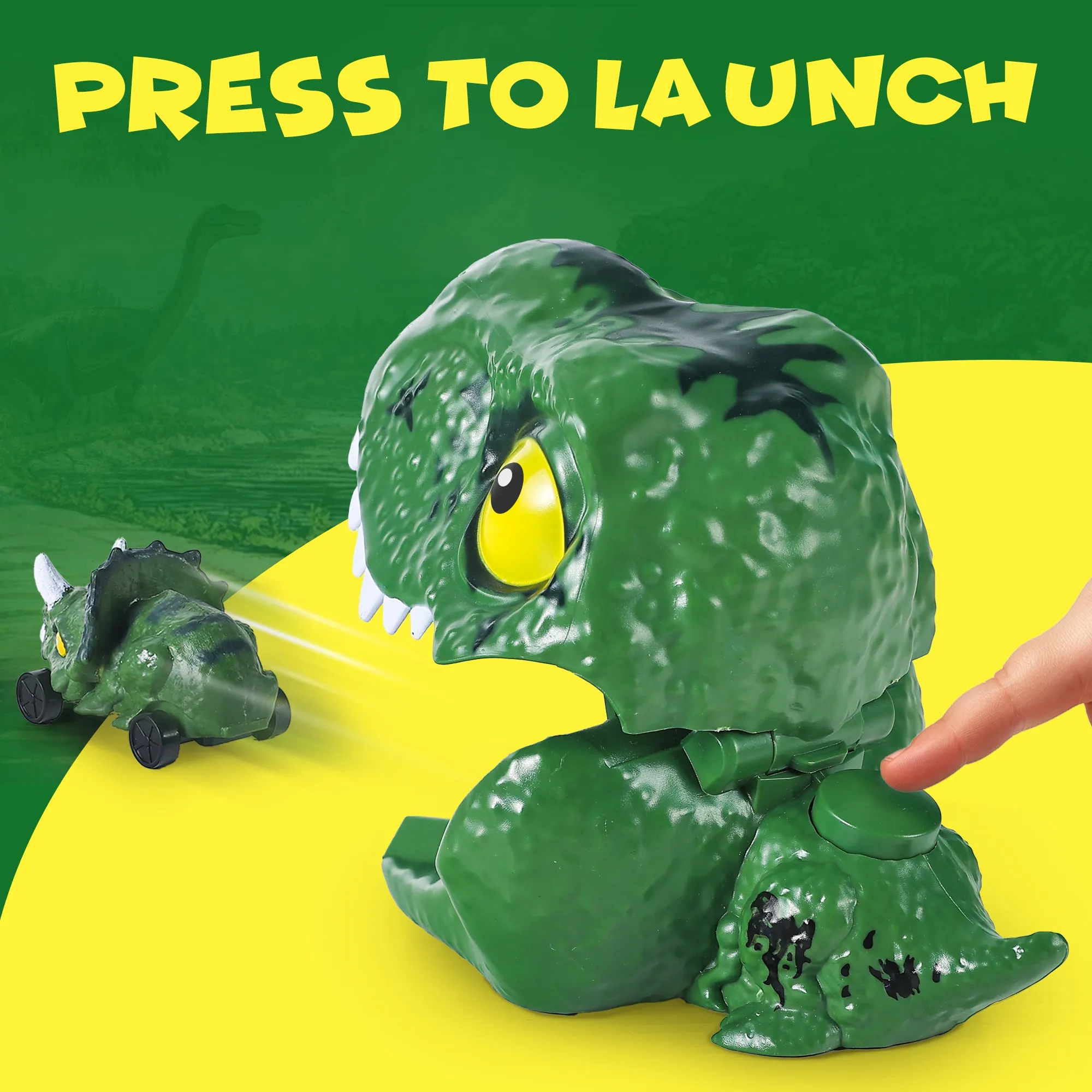 Kids Dinosaur Cars Launcher Toys Set