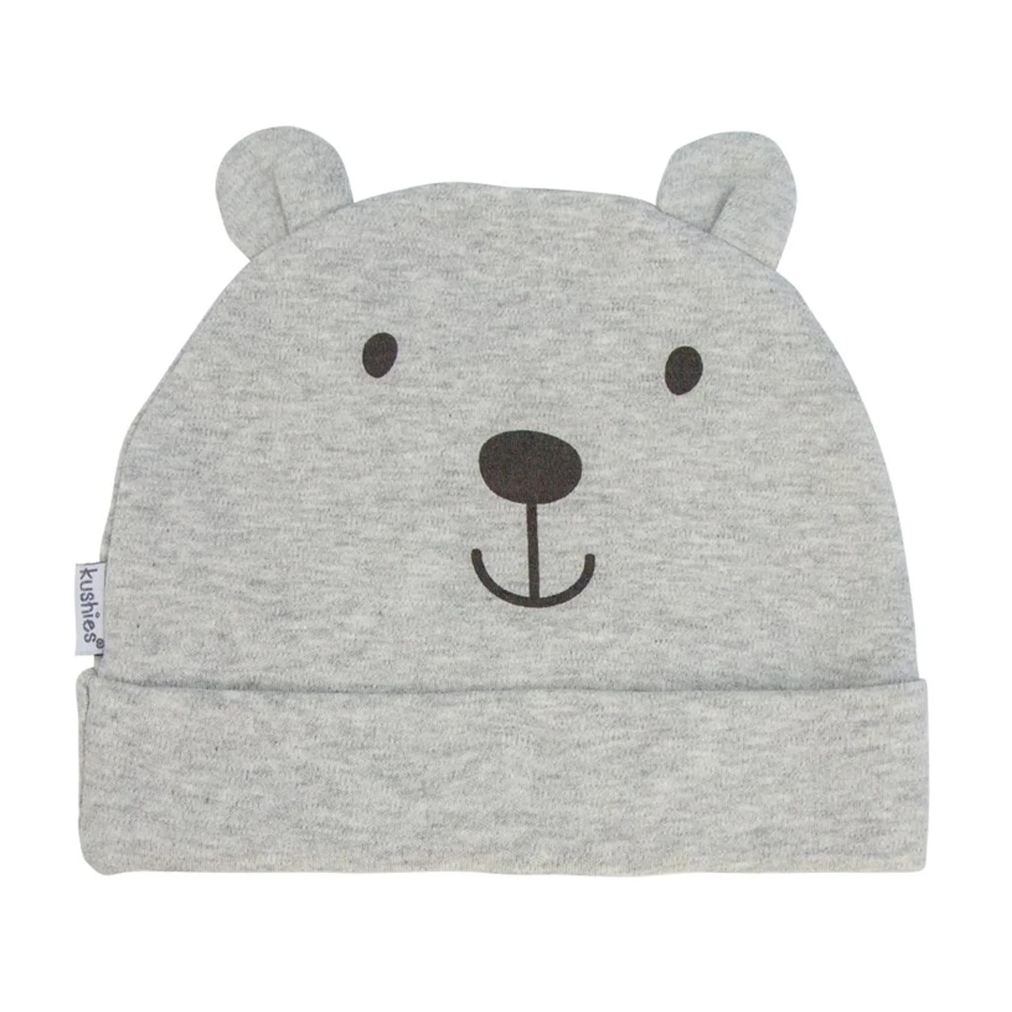 KUSHIES Baby Hat 1-3m - Heather Grey