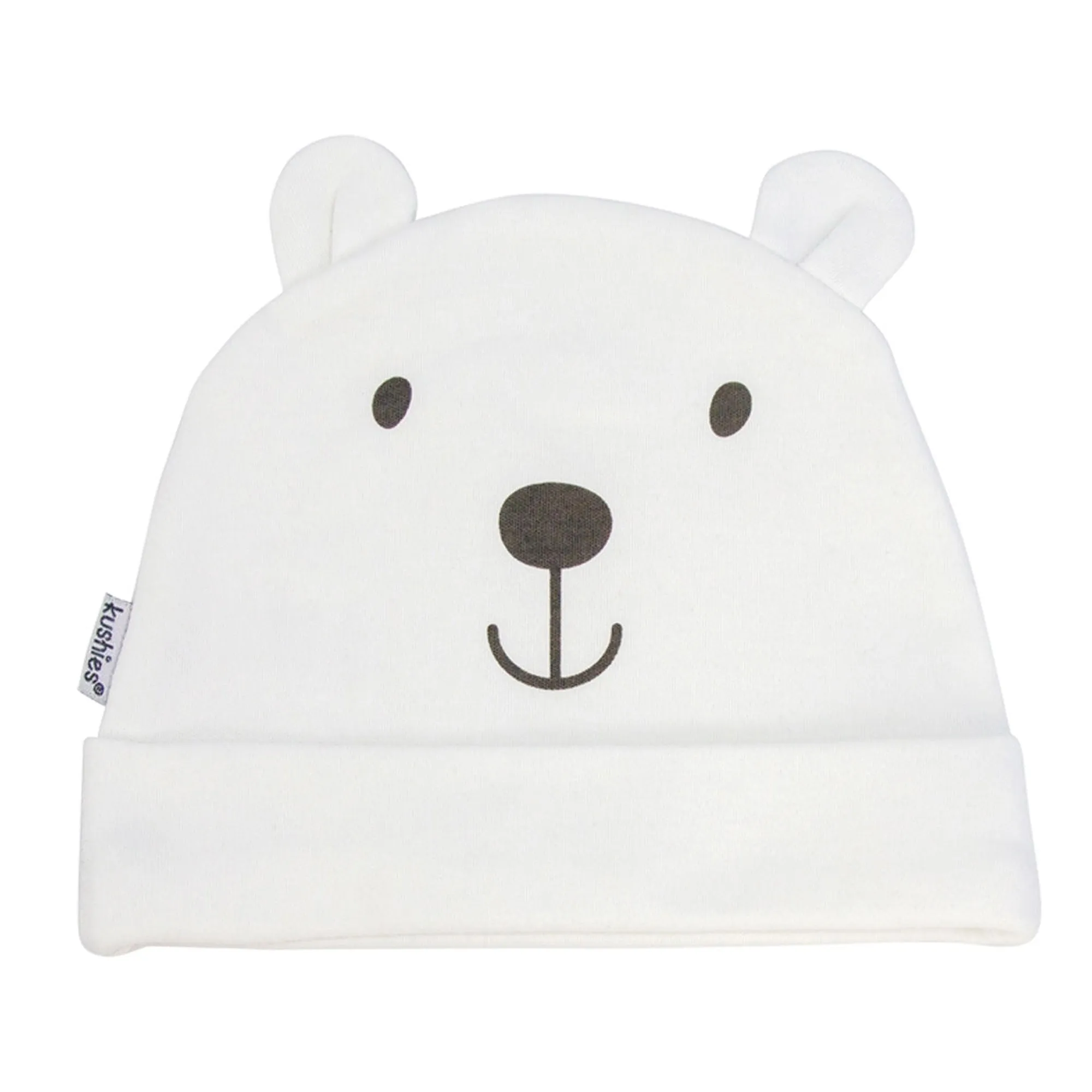 KUSHIES Baby Hat 3-6m - White