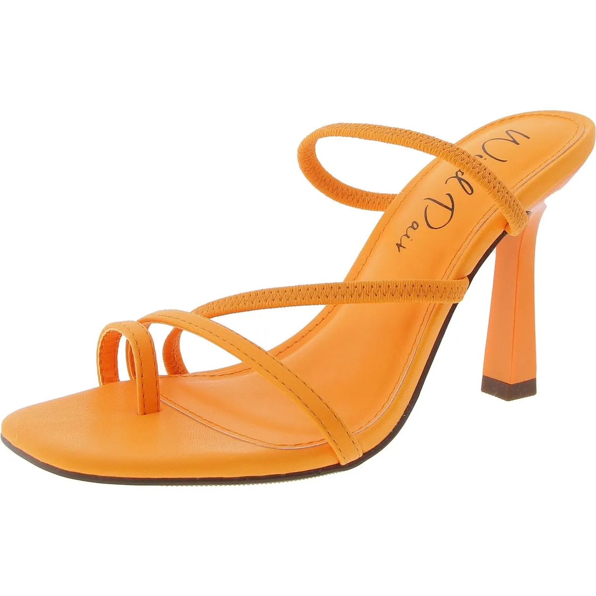Lenore Womens Faux Leather Slip On Dress Sandals