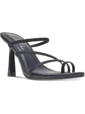Lenore Womens Faux Leather Slip On Dress Sandals
