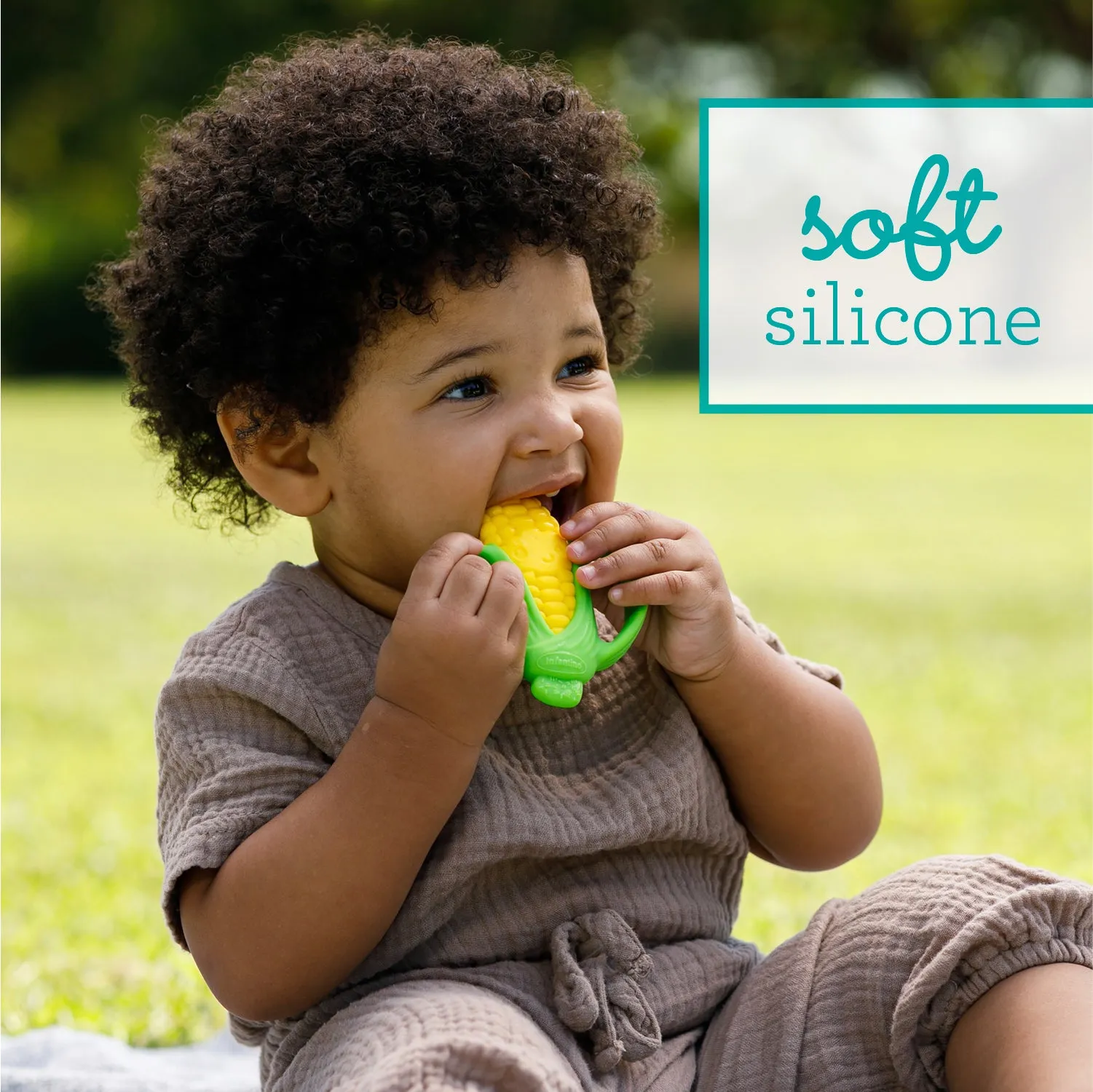 Lil' Nibbles Textured Silicone Teether - Corn