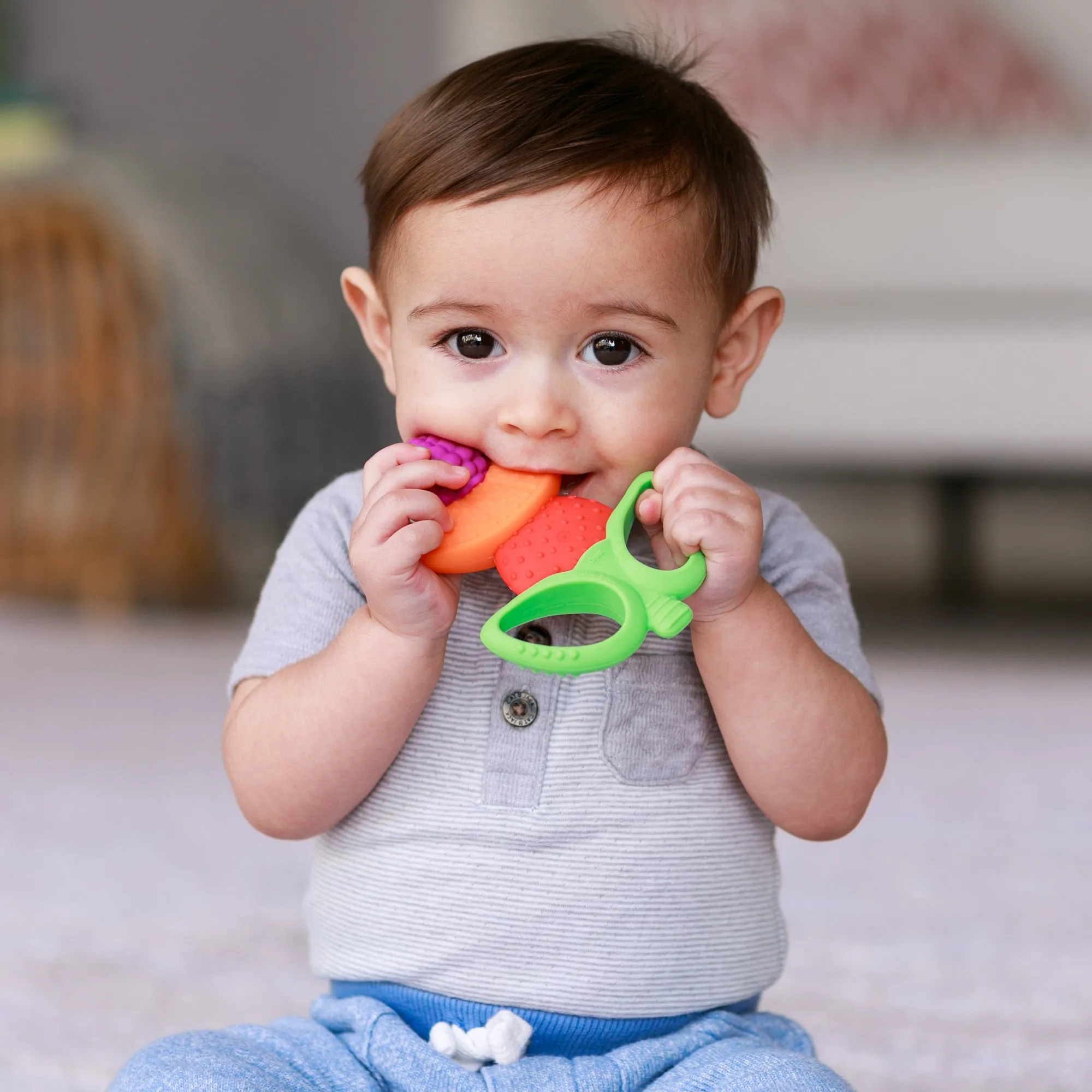Lil' Nibbles Textured Silicone Teether - Fruit Kabob