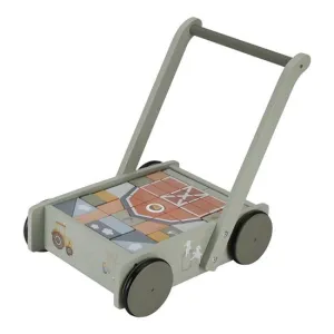 Little Dutch, Wooden Baby Walker & Block Trolley, Little Farm