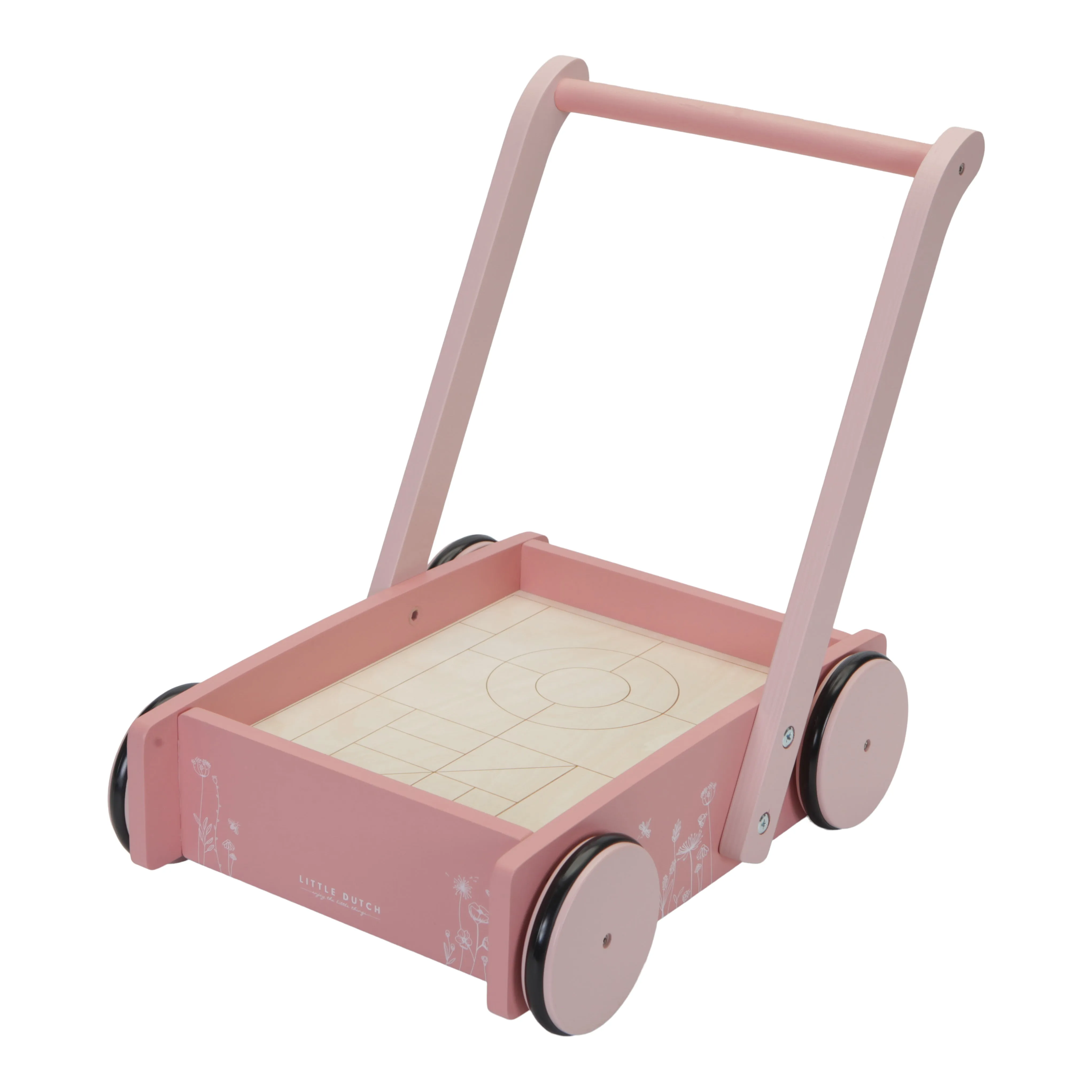 Little Dutch, Wooden Baby Walker & Block Trolley