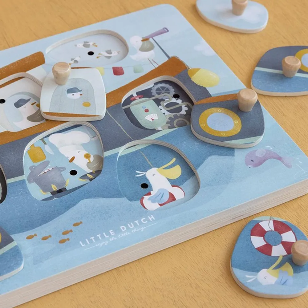 Little Dutch, Wooden Sound Puzzle Sailors Bay