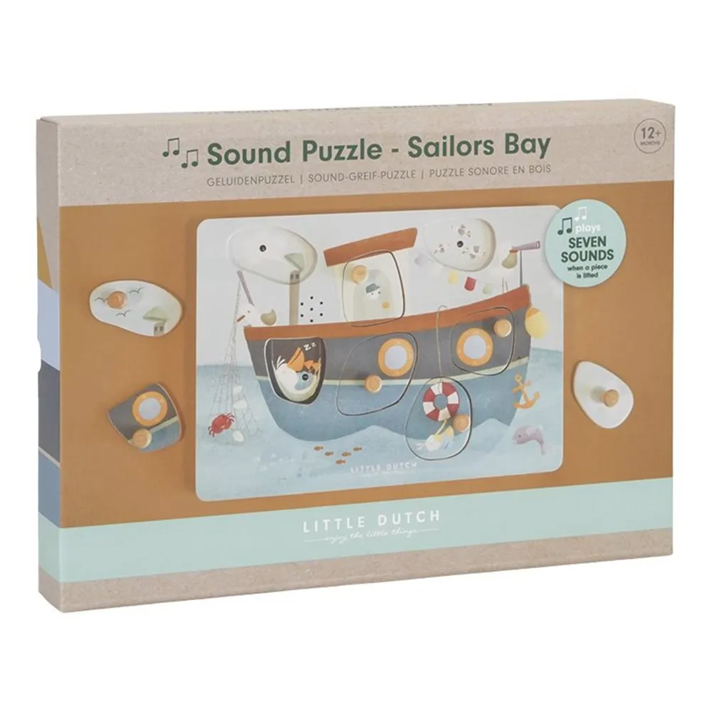 Little Dutch, Wooden Sound Puzzle Sailors Bay