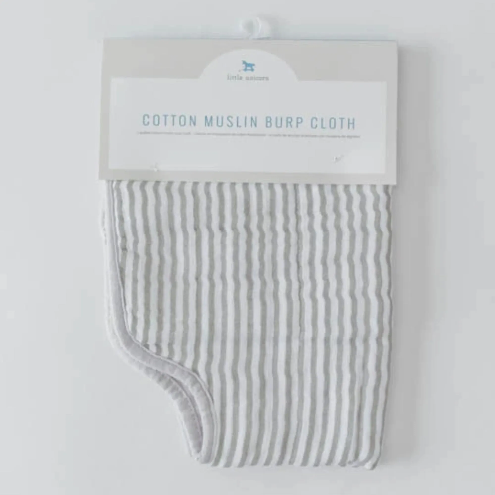 LITTLE UNICORN Cotton Muslin Burp Cloth - Grey Stripe