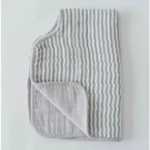 LITTLE UNICORN Cotton Muslin Burp Cloth - Grey Stripe