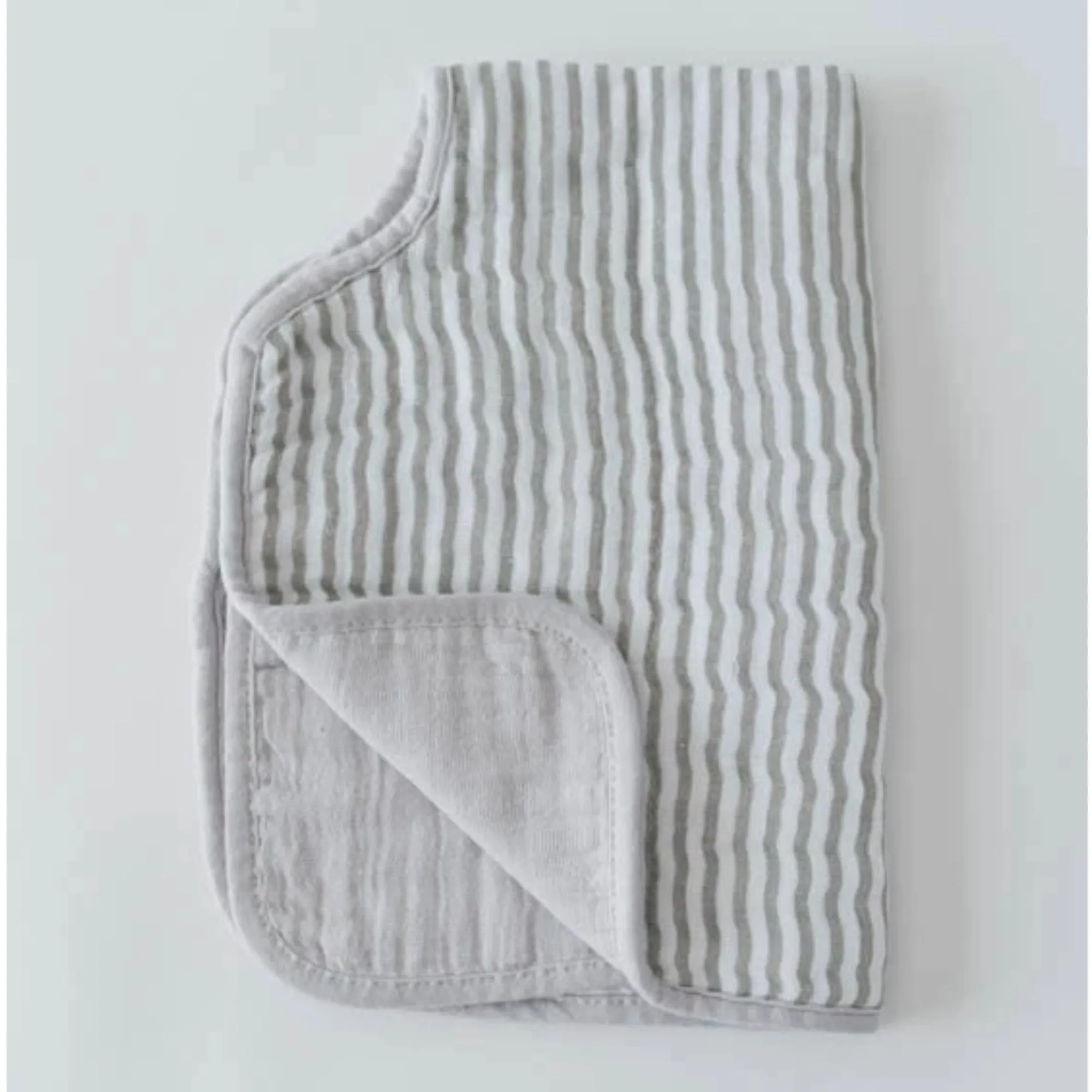 LITTLE UNICORN Cotton Muslin Burp Cloth - Grey Stripe