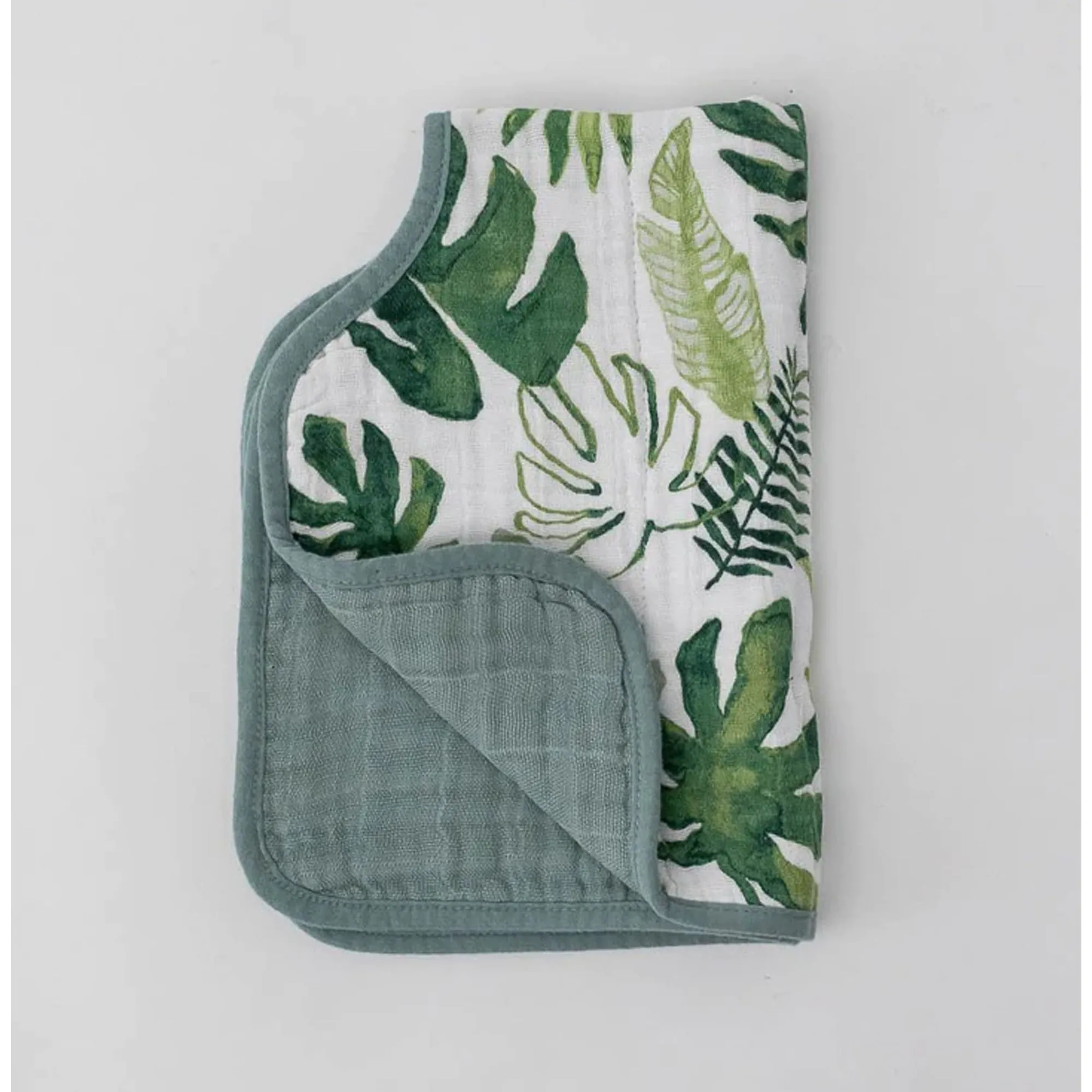 LITTLE UNICORN Cotton Muslin Burp Cloth - Tropical Leaf