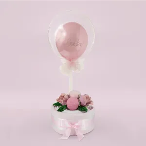 Luxury New Baby Bubble Balloon with Baby Girl Muslin Cake