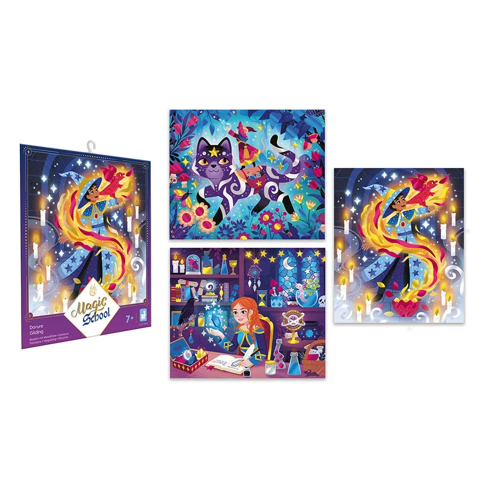 Magic School - 3 Gilding Paintings