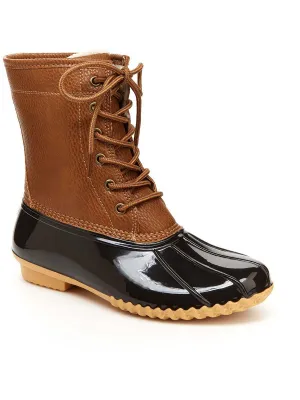 Maplewood Womens Faux Leather Outdoor Rain Boots