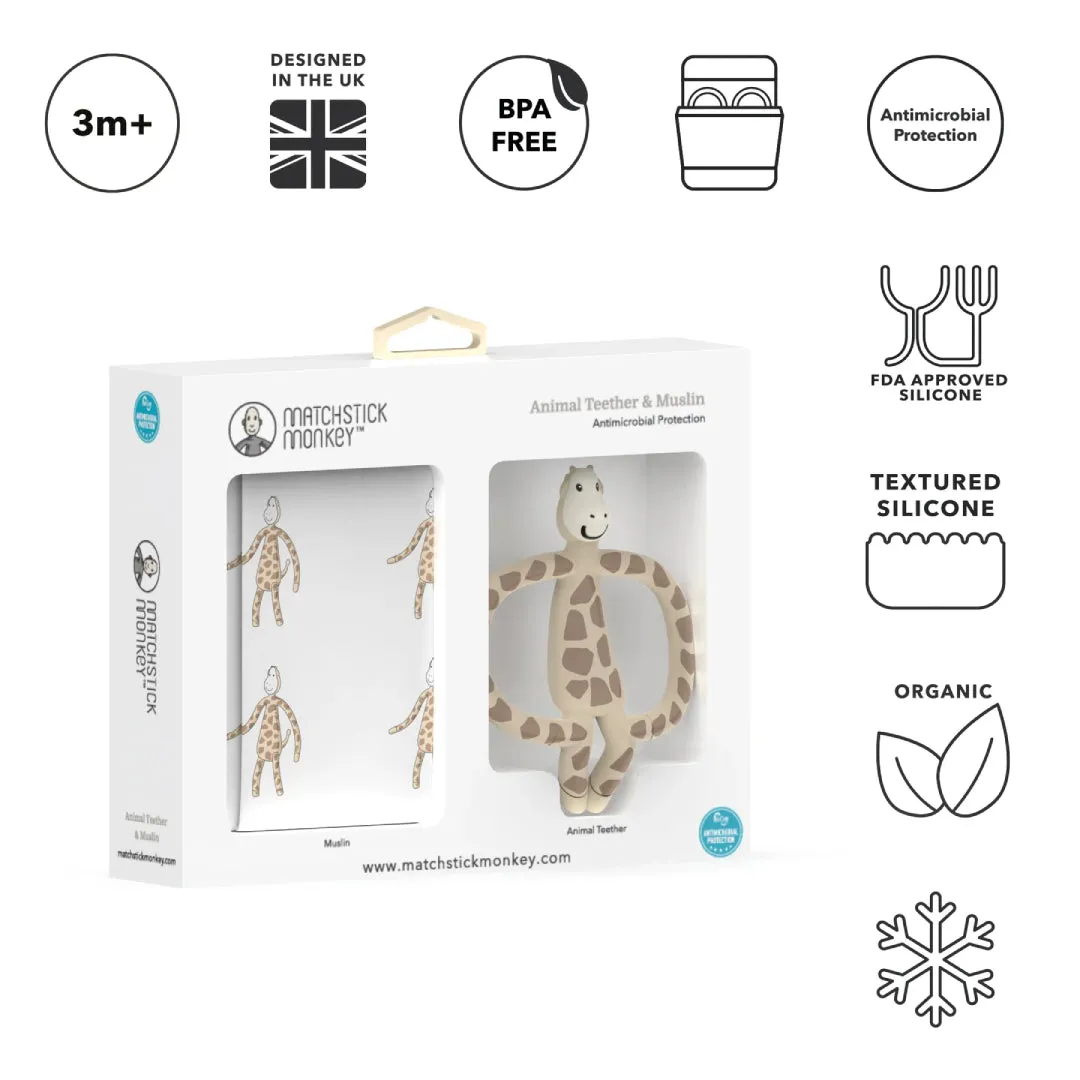 Matchstick Monkey Gigi Giraffe Teether & Muslin Gift Set