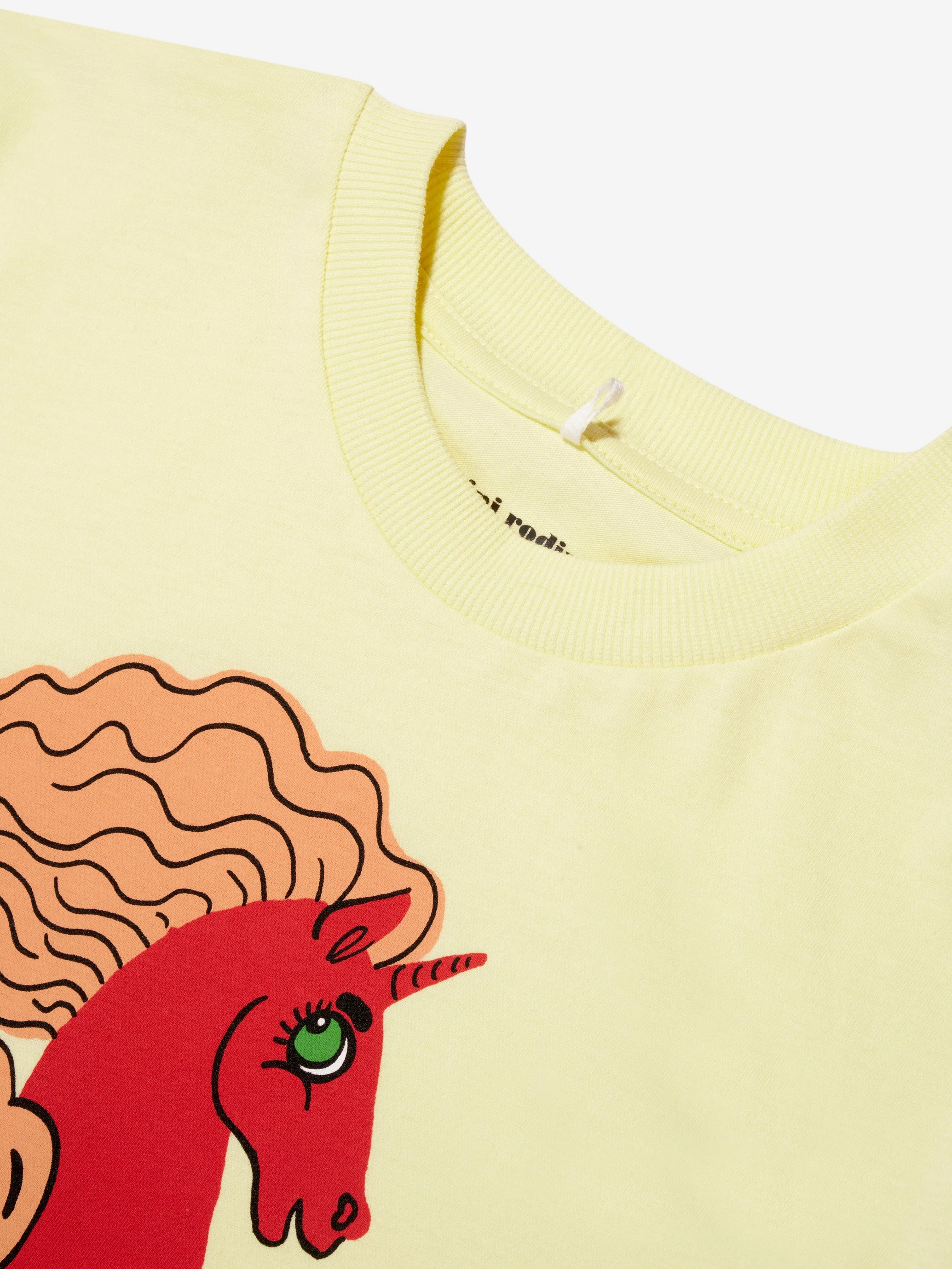 Mini Rodini Kids Unicorn Seahorse T-Shirt in Yellow