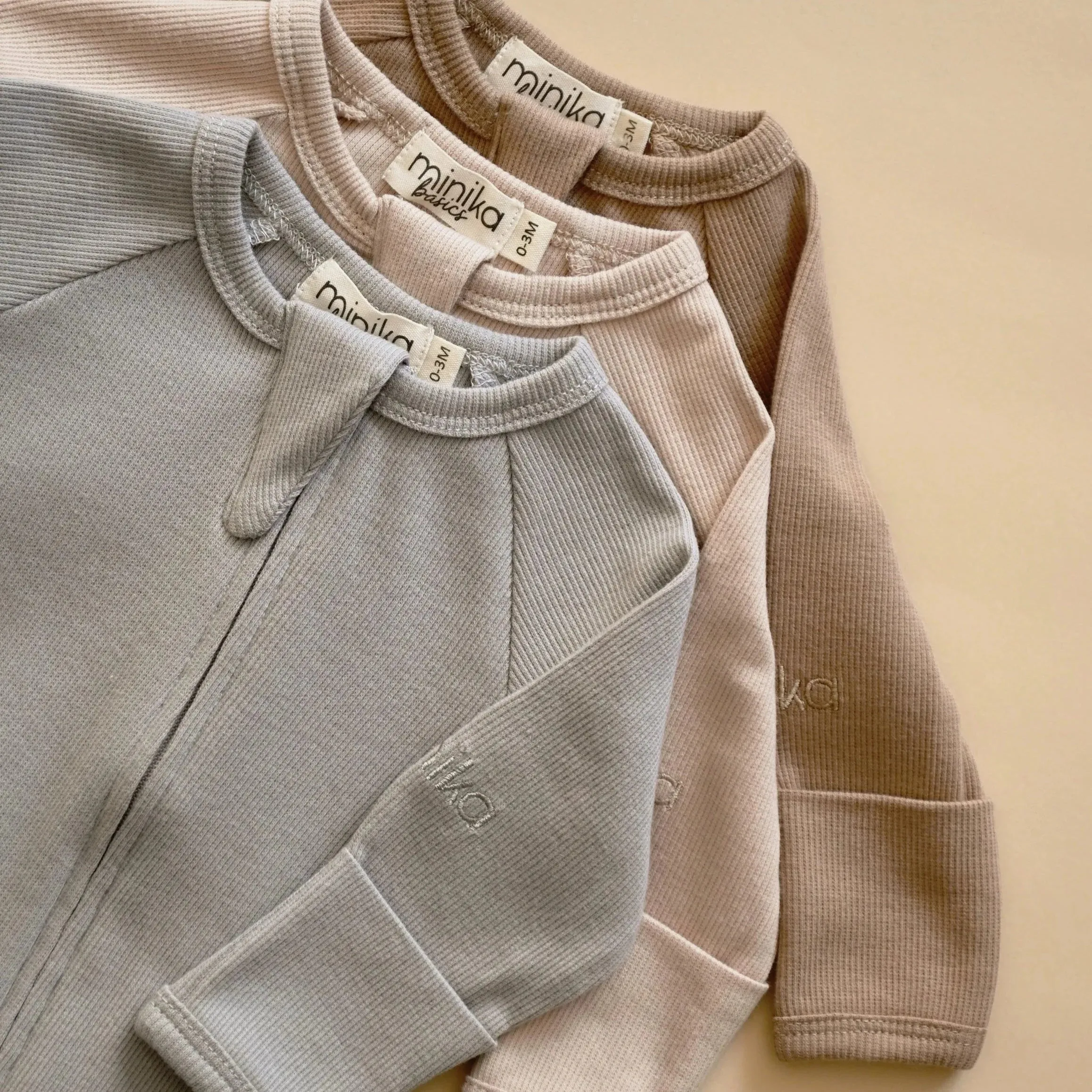 MINIKA Zipper Footed Pajamas - Cream