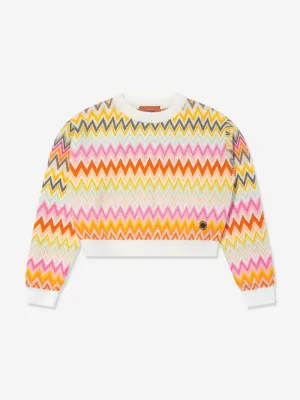 Missoni Girls Wool Zigzag Jumper in Multicolour