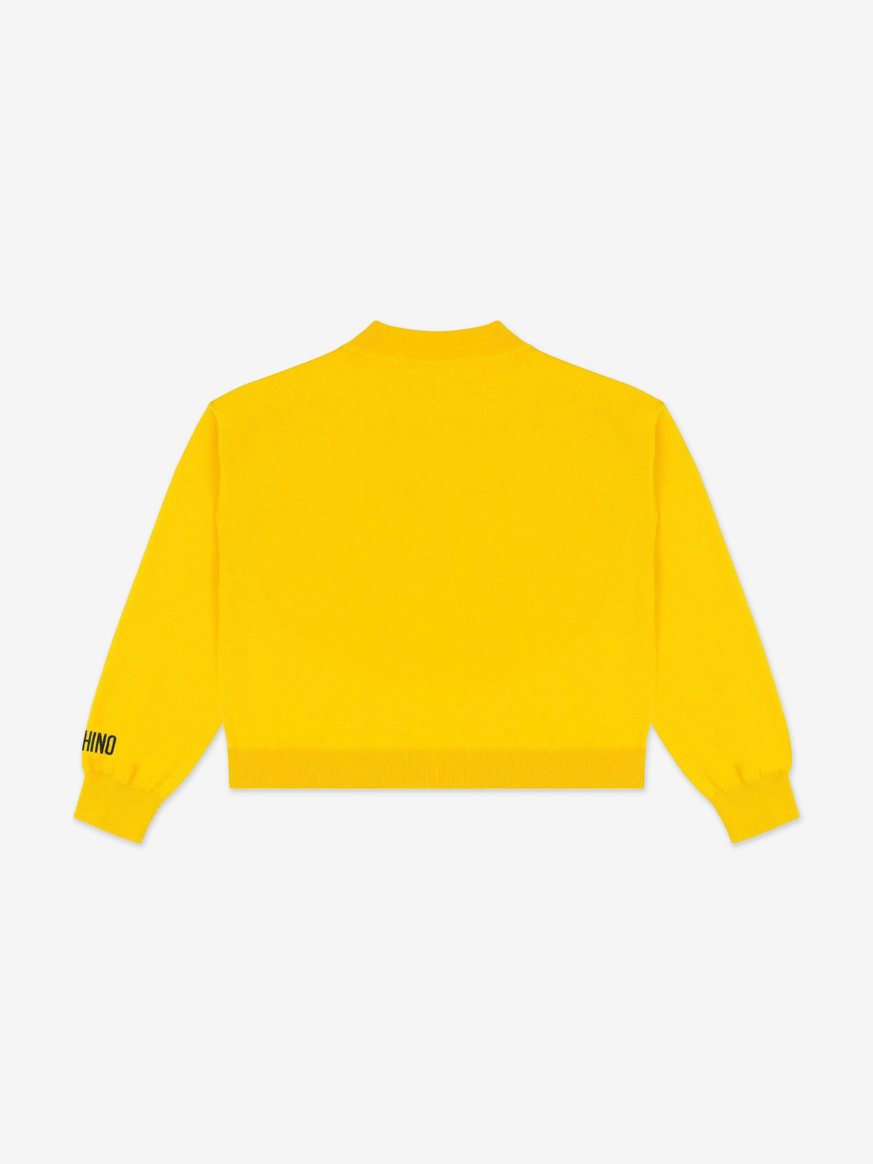 Moschino Kids Wool Smiley Face Jumper in Yellow