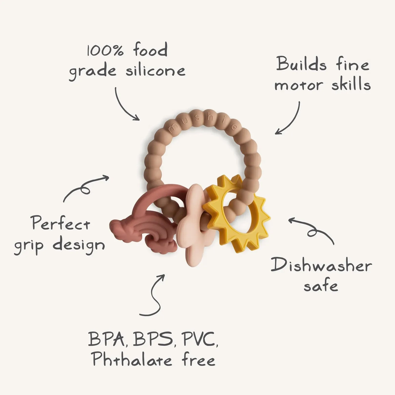 Mushie, Teething Ring, Space