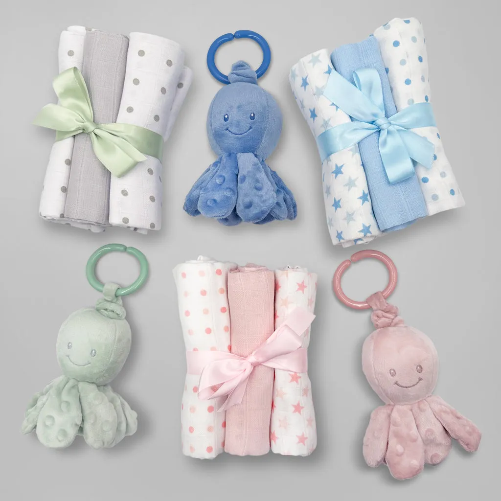 Nattou Vibrating Octopus New Baby Gift Set, Neutral