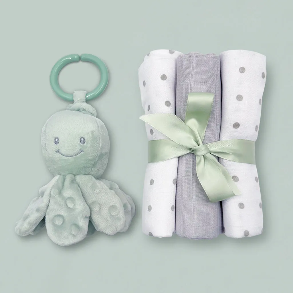 Nattou Vibrating Octopus New Baby Gift Set, Neutral