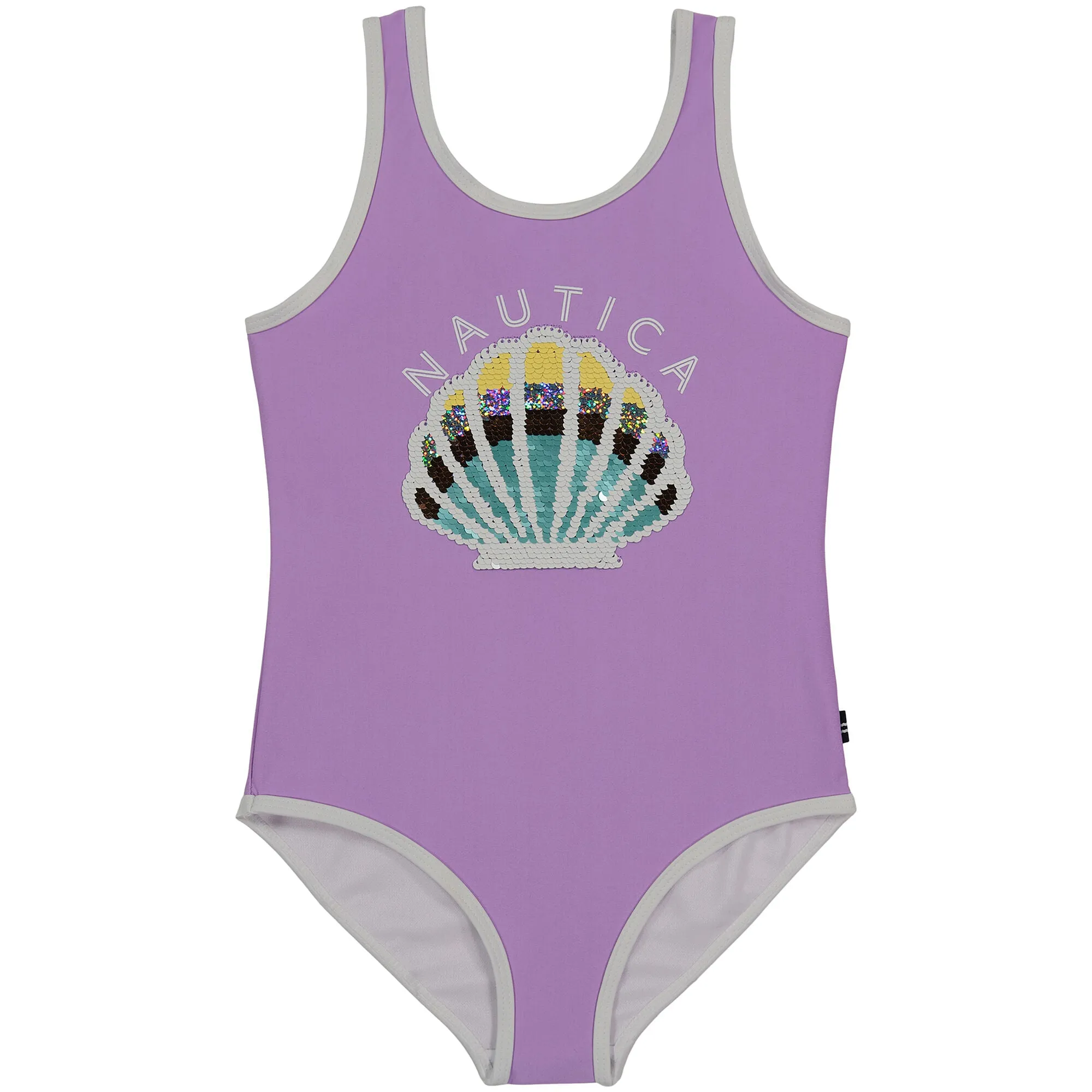 Nautica Girls' Seashell One-Piece (7-16) Guppy Grape Nautica