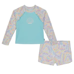 Nautica Girls' Seashell Rash Guard Set (7-16) Star Sapphire Nautica