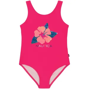 Nautica Little Girls' Flower One-Piece (4-6X) Dark Acacia Nautica