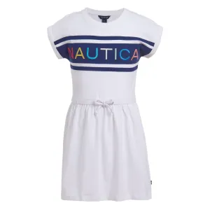 Nautica Little Girls' Logo Graphic Dress (4-6X) Antique White Wash Nautica