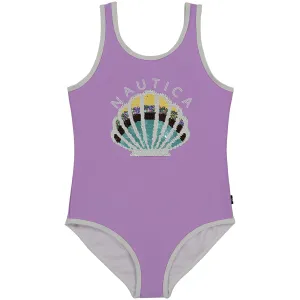 Nautica Little Girls' Seashell One-Piece (4-6X) Guppy Grape Nautica