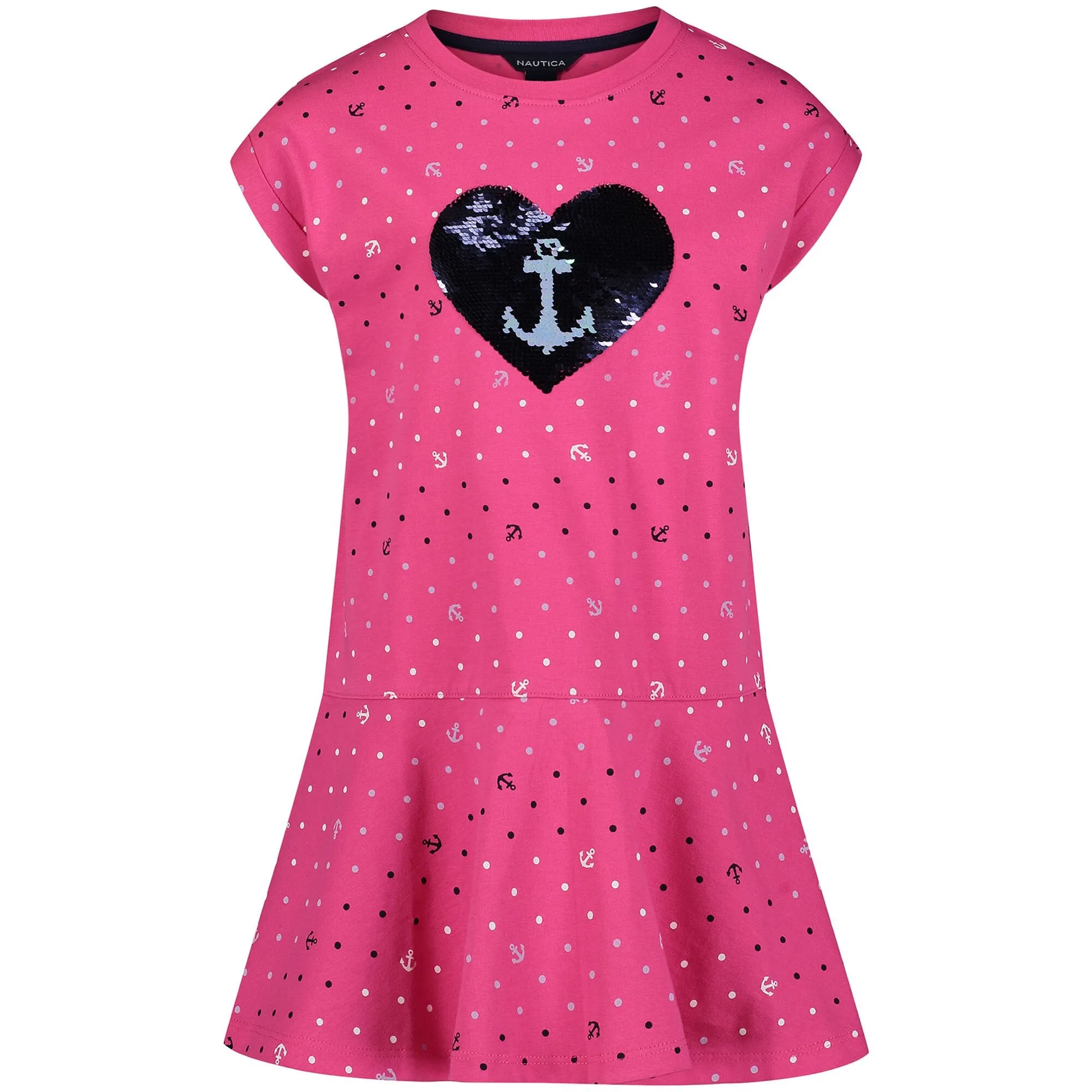 Nautica Toddler Girls’ Printed Peplum Dress (2T-4T) Paradise Pink Nautica