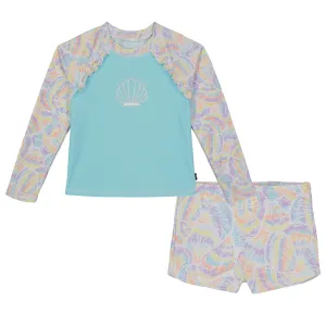 Nautica Toddler Girls' Seashell Rash Guard Set (2T-4T) Star Sapphire Nautica