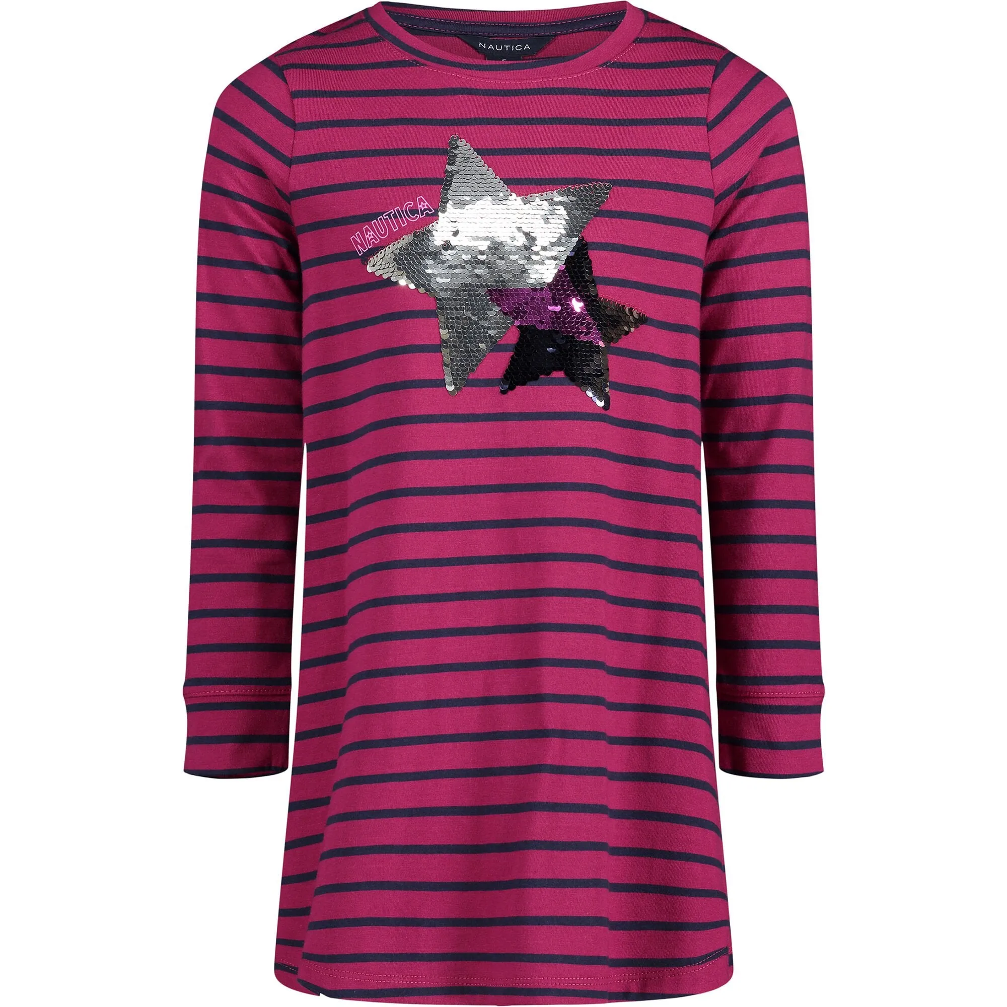Nautica Toddler Girls' Star Sequin Ruffle Dress (2T-4T) Dusty Pink Nautica
