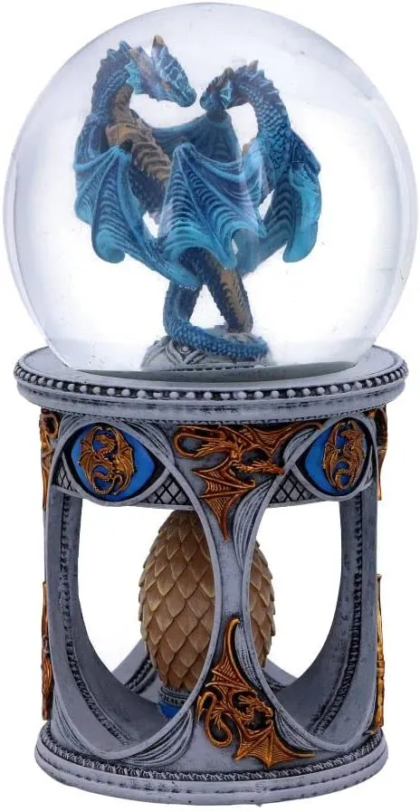 Nemesis Now Decor Nemesis Now Anne Stoke Dragon Heart Snow Globe Shaker, Polyresin, Gold, 18.5cm