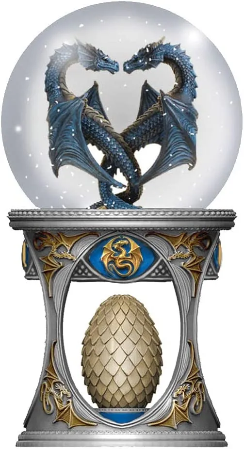 Nemesis Now Decor Nemesis Now Anne Stoke Dragon Heart Snow Globe Shaker, Polyresin, Gold, 18.5cm