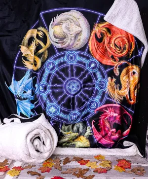 Nemesis Now Decor Nemesis Now Anne Stokes Dragons of The Sabbats Throw, Black, 160cm