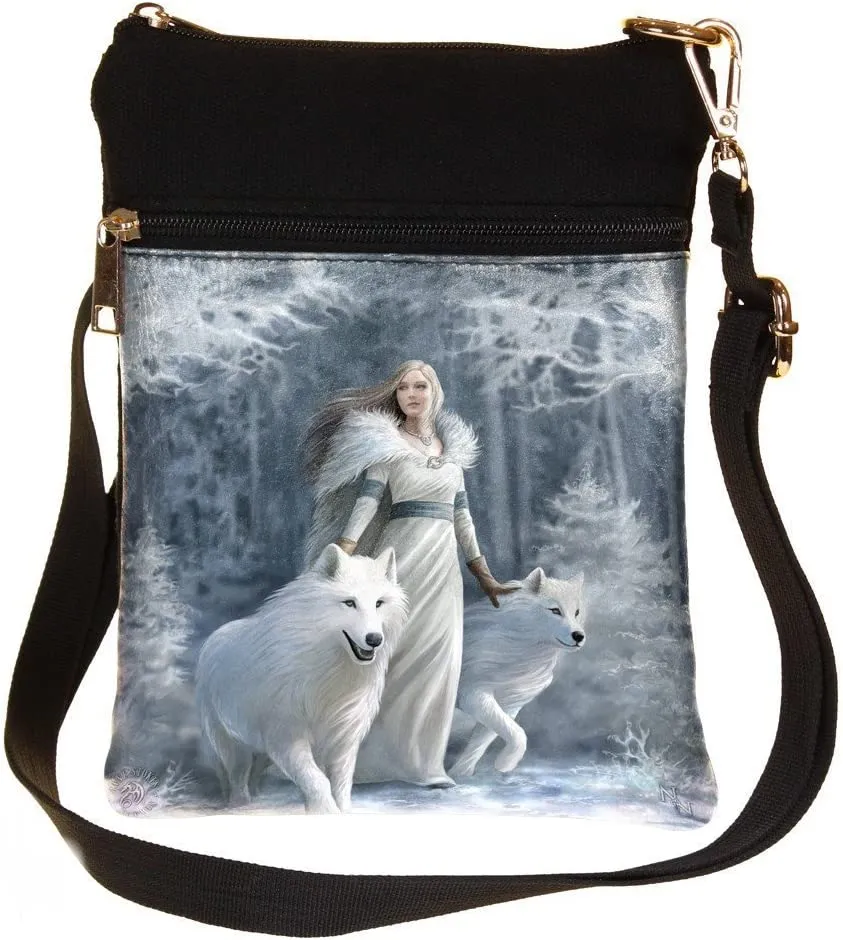 Nemesis Now Decor Nemesis Now B1850E5 Winter Guardians Anne Stokes Shoulder Bag 23cm White, PU and