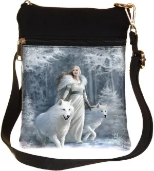 Nemesis Now Decor Nemesis Now B1850E5 Winter Guardians Anne Stokes Shoulder Bag 23cm White, PU and