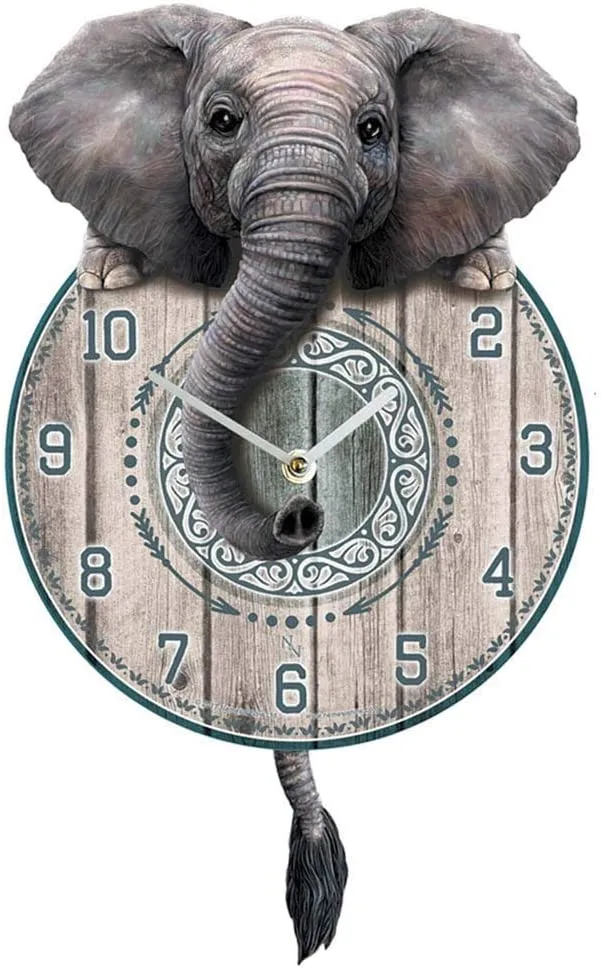 Nemesis Now Decor Nemesis Now B3506J7 Trunkin' Tickin' Clock 25cm Grey, MDF