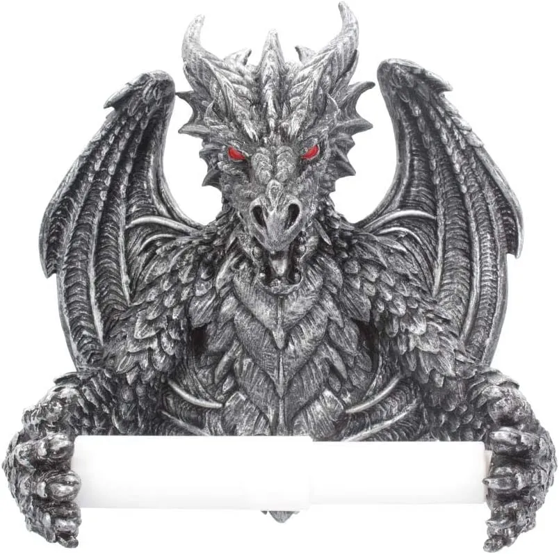 Nemesis Now Decor Nemesis Now B4431M8 Silver Obsidian Toilet Roll Holder