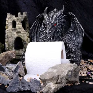 Nemesis Now Decor Nemesis Now B4431M8 Silver Obsidian Toilet Roll Holder