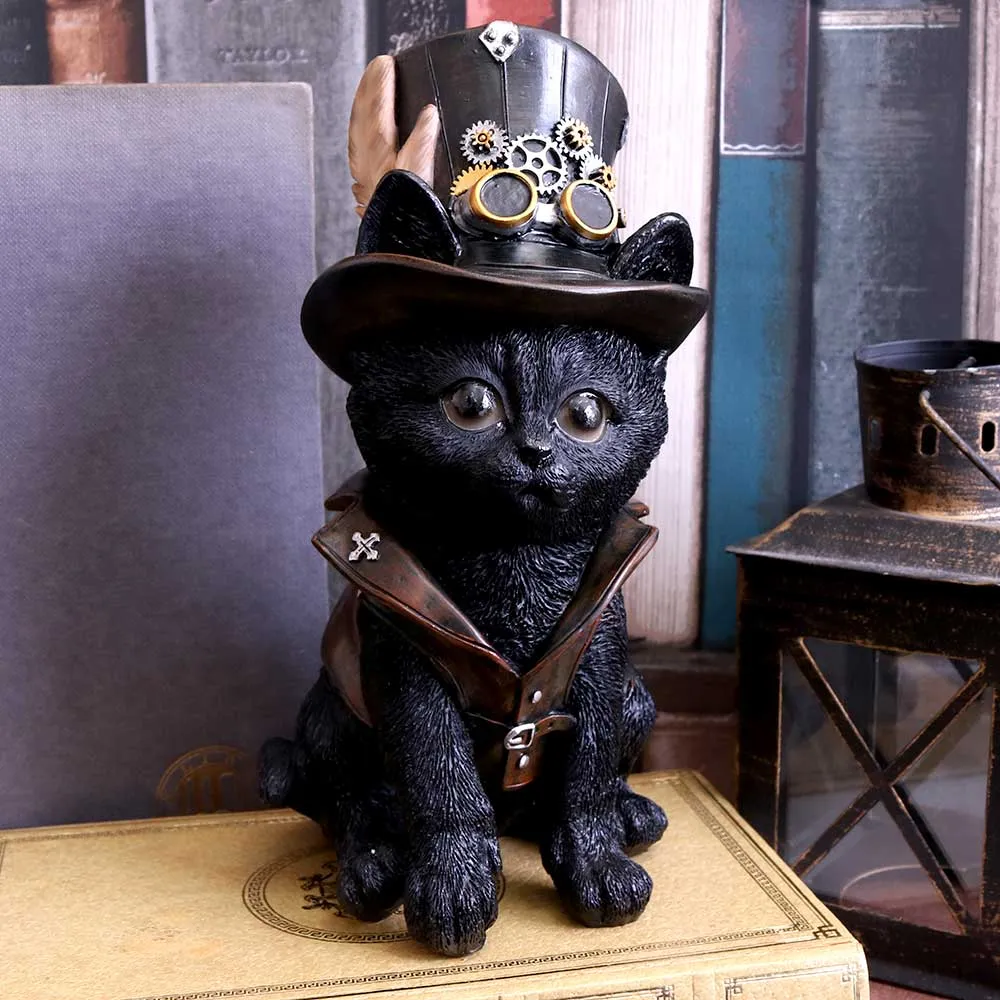 Nemesis Now Decor Nemesis Now Cogsmiths Cat 18.5cm Figurine Black, Resin